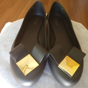 Melissa Flats With Gold Detail